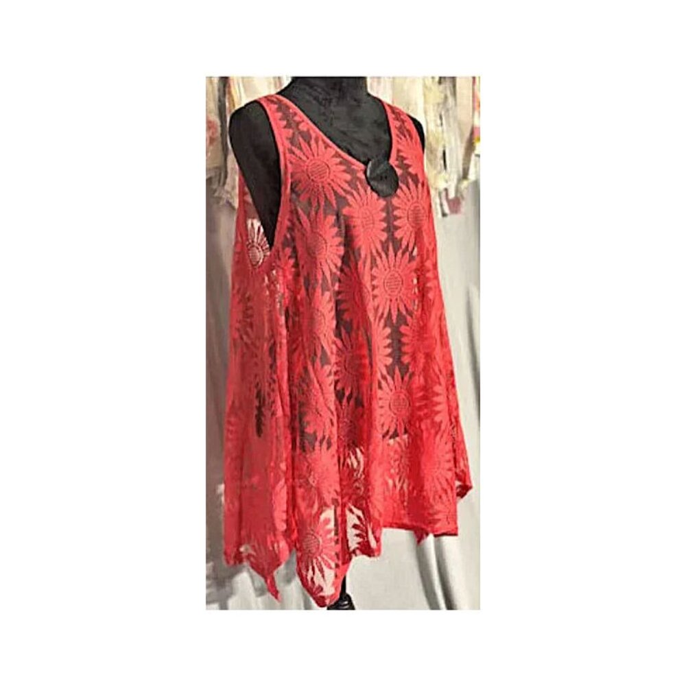 India-Boutique Flowered Dress, Bathing Suit Cover up, One Size